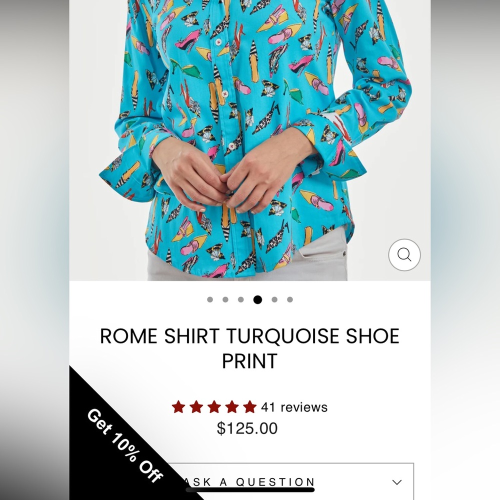 Dizzy Lizzy “tizzie” Rome top in turquoise shoe! - Picture 10 of 10